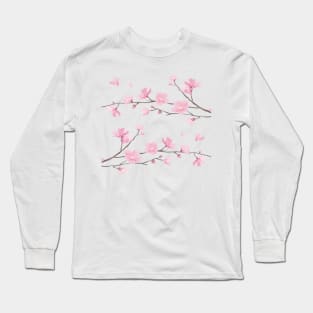 Cherry Blossom Branches – Transparent Background Long Sleeve T-Shirt